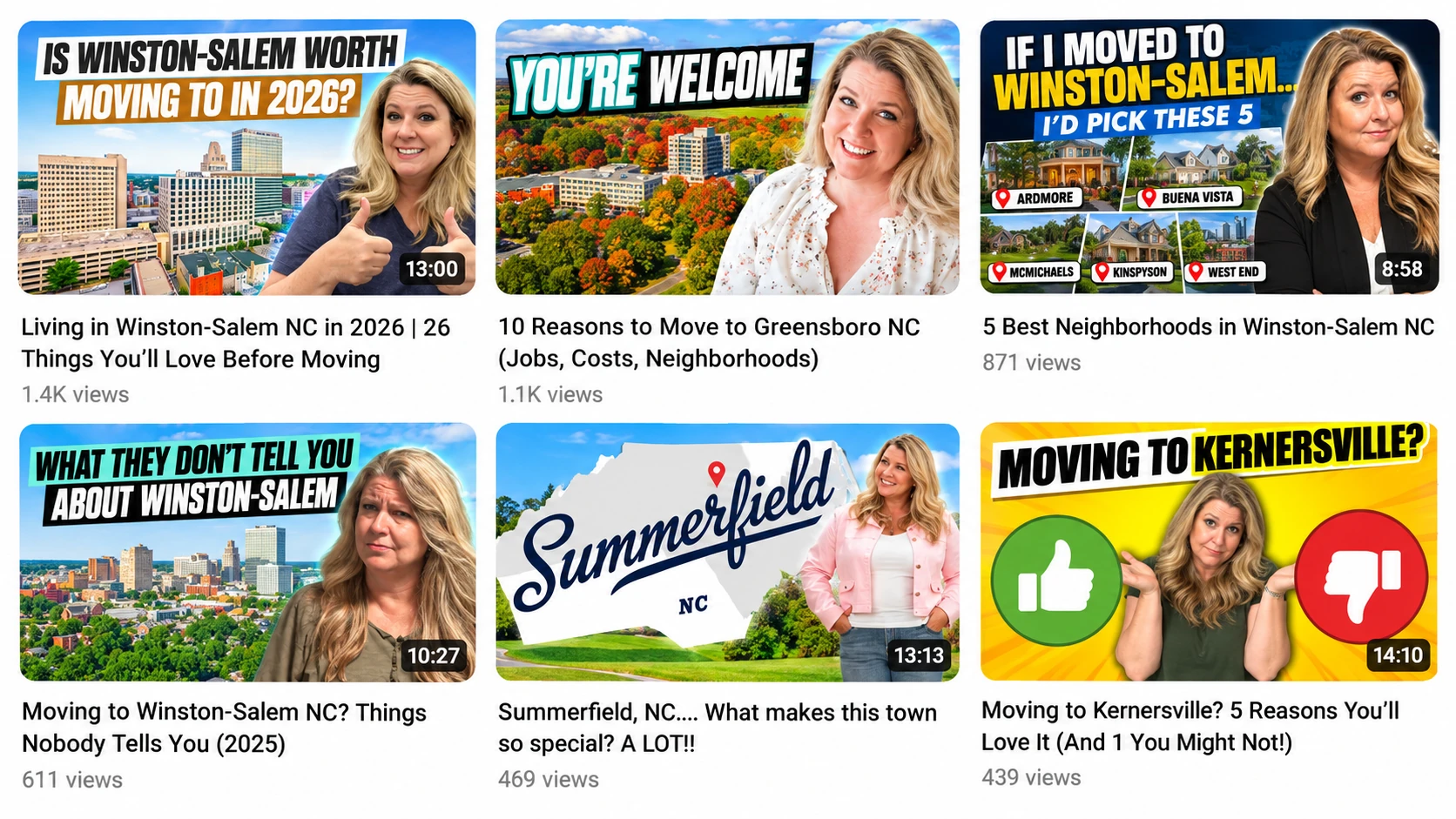 Lisa Allen’s YouTube channel video gallery.